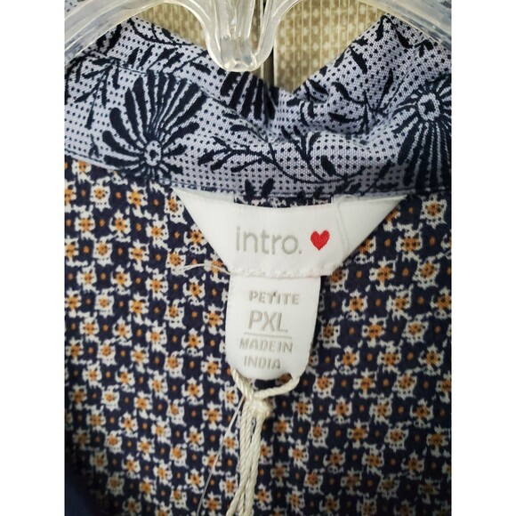 Intro Rayon Mixed Pattern Roll-Tab Sleeve Button-Up Shirt SIze PXL NWT - Picture 3 of 8